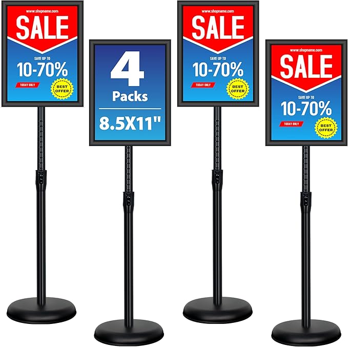 4 Pack Sign Holder Stands by VAIIGO