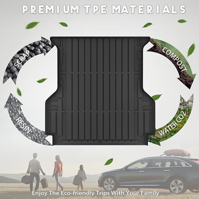 KARPAL Truck Bed Mat for Ford Ranger 2024 2025 2026, All Weather TPE Truck Bed - Image 8
