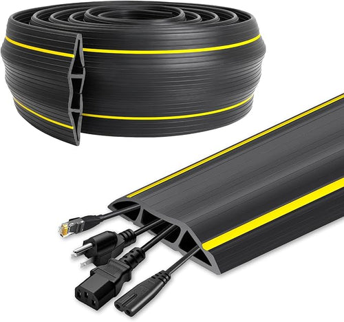 20 Ft Heavy Duty Floor Cord Cover Cable Protector, 3 Channels Protect Cords and by DGSL