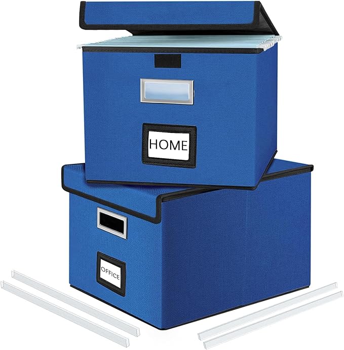 Huolewa Decorative File Organizer Boxes Office Document Storage by Huolewa