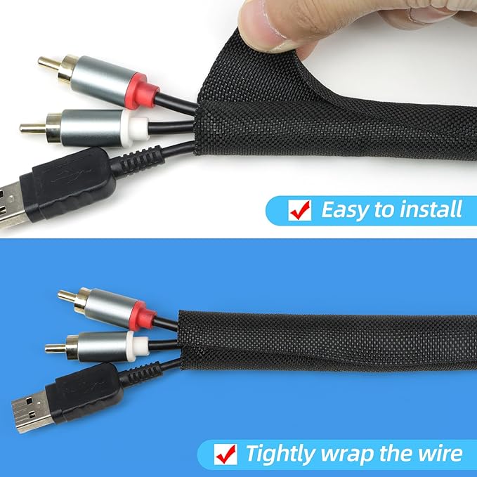 Automotive Wire Loom Tubing, Split Braided Cord Protectors from Pets No Chew - Image 2