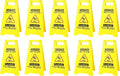 10 Pack Caution Wet Floor Sign, Bright Yellow, Double-Sided A-Frame Safety by Unknown