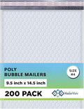 White Large Poly Bubble Mailers 9.5x14.5 inch #4 | Self Seal Padded Envelopes by MAILERVIEW