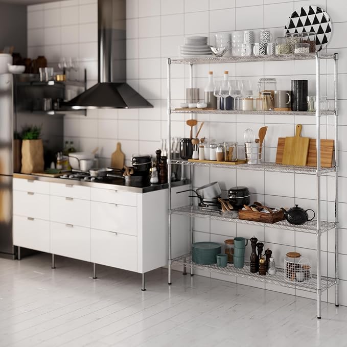 14" Deep x 54" Wide x 74" Height Wire Shelving Kit | 5-Tier | NSF Commercial - Image 8