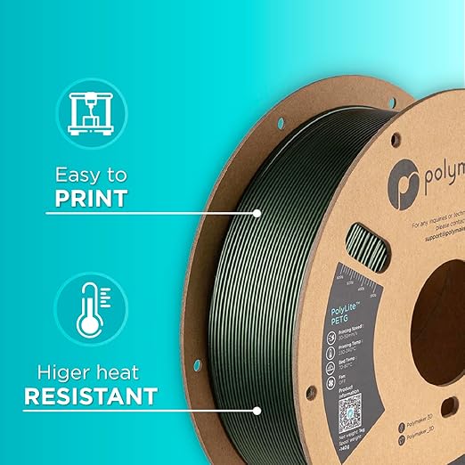 Polymaker PolyLite Dark Green 3D Printer PETG Filament 1.75mm 1kg, Legacy PETG - Image 5