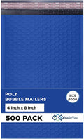 Royal Blue Small Bubble Mailers 4x8 Inch #000 | Thick Padded Poly Bubble Mailer by MAILERVIEW