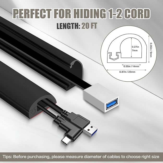 Cord Wall Cover, 236in Self-Adhesive Wire Covers - Image 7