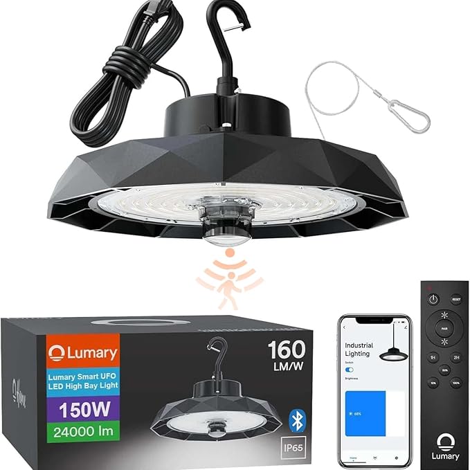 Lumary Smart UFO LED High Bay Light Motion Sensor 100W via Hub, Compatible by Lumary