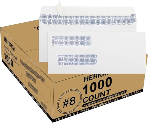 #8 Double Window Security Check Envelopes, No.8 Double Window Bussiness by HERKKA