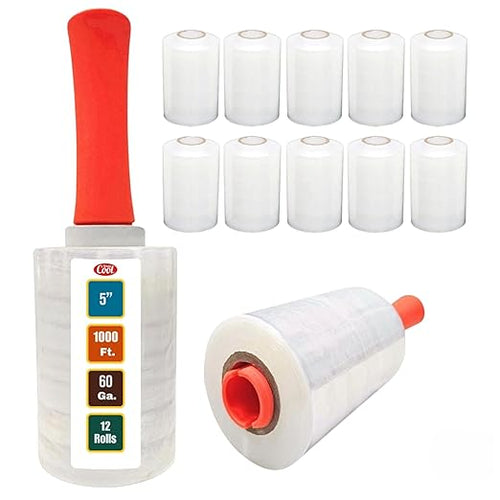 12 Pack Industrial Strength Mini Hand Stretch Wrap by SimplyCool