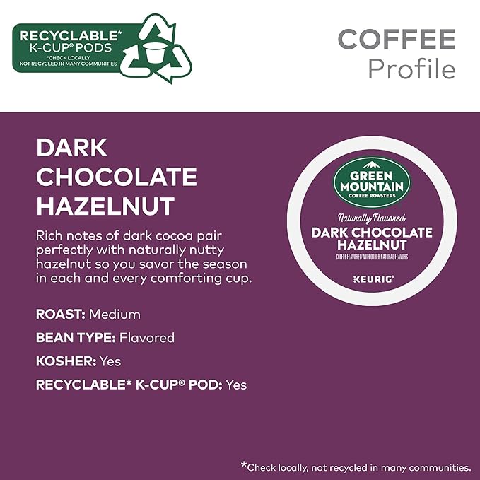 Green Mountain Coffee Roasters Dark Chocolate Hazelnut Coffee, Keurig Single - Image 3