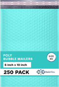 Teal Small Poly Bubble Mailers 6x10 inch #0 | Self Seal Padded Envelopes | by MAILERVIEW