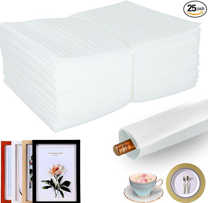 25PCS Foam Pouches, Foam Wrap Cushioning Material, Packing Supplies by V-chen