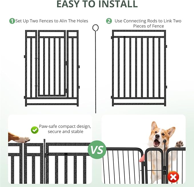 Dog Fence Outdoor Indoor, 47 Inch Height 48 Panels Dog Playpen - Image 3