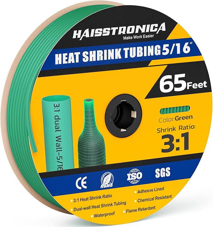 haisstronica 3:1 Heat Shrink Tubing, Shrink Ratio Adhesive Lined Marine Grade by HAISSTRONICA