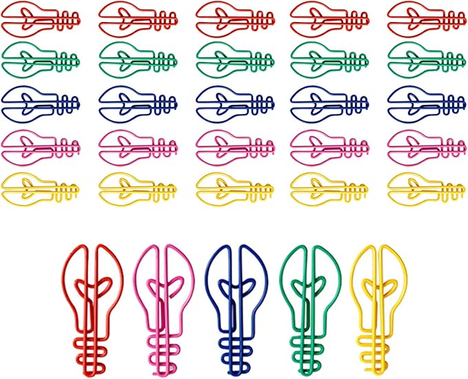 30Pieces Small Paperclips Light Bulb Paper Clip Metal Bookmarks Office Supplies - Image 5