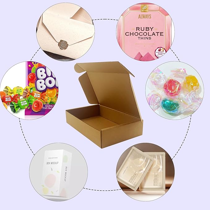 10x6x2 inches Shipping Boxes Bulk 25 Pack Brown, Corrugated Cardboard Box - Image 2