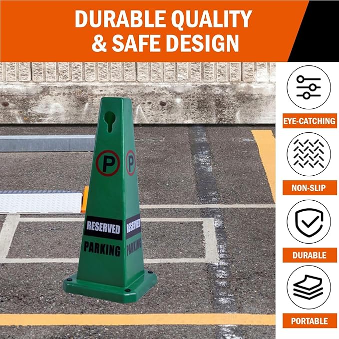 26.5" Caution Cones, 4-Sided Visible Safety Signs - Image 4