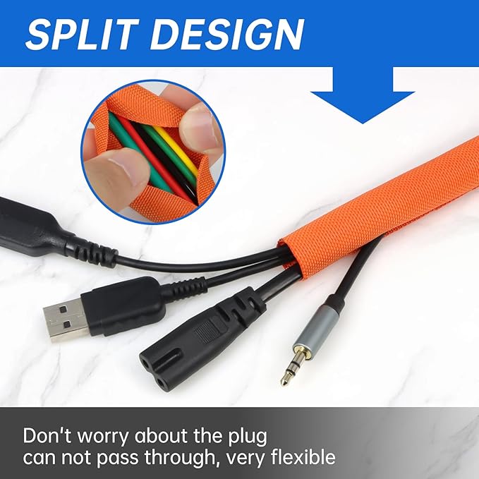 Split Braided Cable Sleeve，Flexible Wire Loom Tubing, Automotive Cord Protector - Image 5