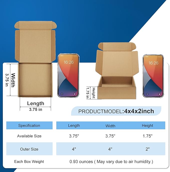 Famagic 12Pack 4x4x2 Small Shipping Boxes - Image 2