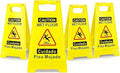 4 Pack Caution Wet Floor Sign, Bright Yellow, Double-Sided A-Frame Safety by Unknown