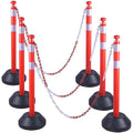 OrangeStar 6 Packs Traffic Delineator Post Cones, 40” Driveway Chain Safety by OrangeStar