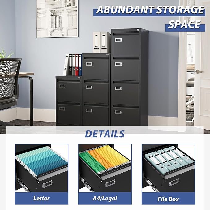 4 Drawer File Cabinet, Filing Cabinets - Image 6