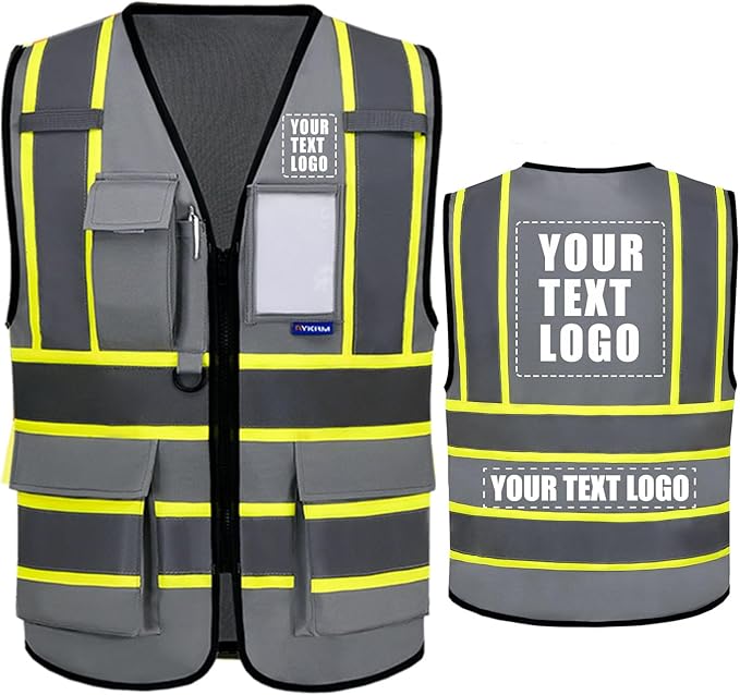AYKRM Custom Logo Personalised Printed High Visibility Reflective 2 two tone by AYKRM