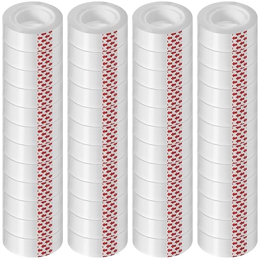 48 Rolls Transparent Tape Refills, 3/4 x 800 Inches, Glossy Gift Wrapping Tapes by Turxayox