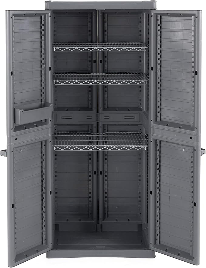Gracious Living 3-Shelf Base Cabinet, MaxIt Lockable Utility Storage - Image 8