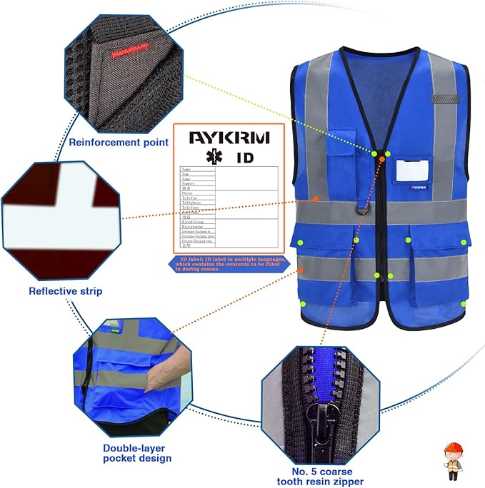 A-SAFETY High Visibility Reflective Safety Vest Customize Logo - Image 5