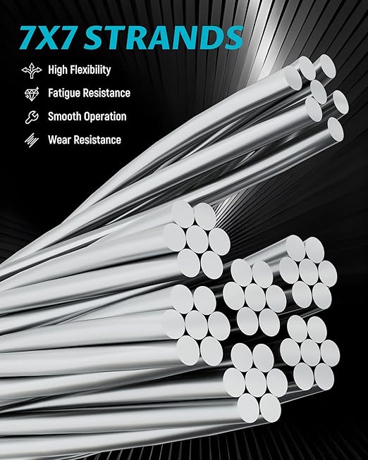 Lichamp 450FT 1/8" Stainless Steel Wire Rope Cable, Aircraft 316 SS Braided - Image 4