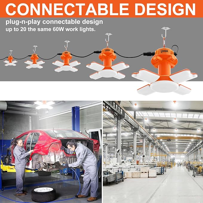 60w LED Temporary Work Light, 9000Lm 5000K Super Bright Construction Lights 4 - Image 4