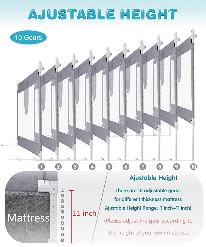 MBQMBSS 37" L x 26.5" H Bed Rail - Image 4
