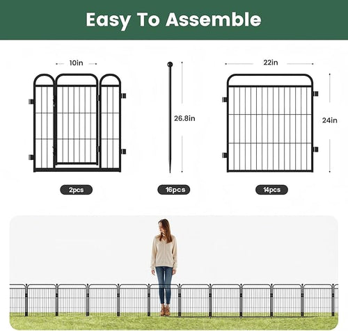 24 in Decorative Garden Fence Outdoor - Image 2