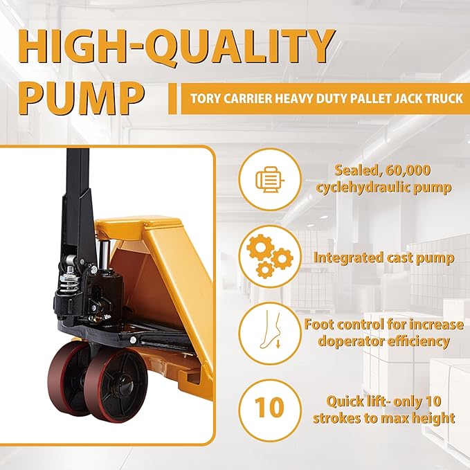 Tory Carrier Heavy Duty Pallet Jack Truck 7700lbs Capacity 48" L×27" W - Image 2