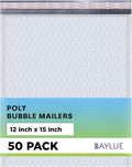 White Large Poly Bubble Mailers 12x15 inch | Self Seal Padded Envelopes by MAILERVIEW