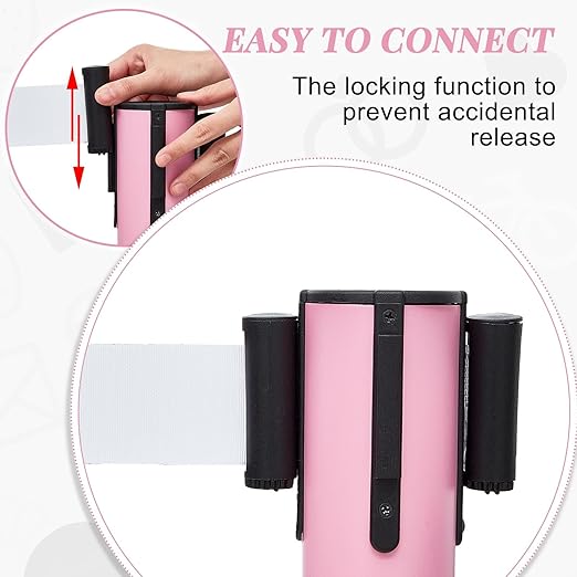 Therwen 6 Pack Heavy Duty Crowd Control Stanchions 9.8 ft Stainless Steel - Image 3