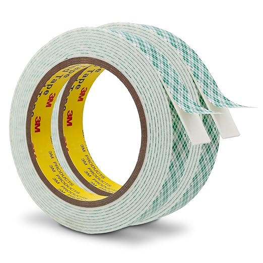 Double Sided Foam Tape 0.75" x 10Ft 2 Pack White Double Coated Urethane by 3MFullRangeProducts