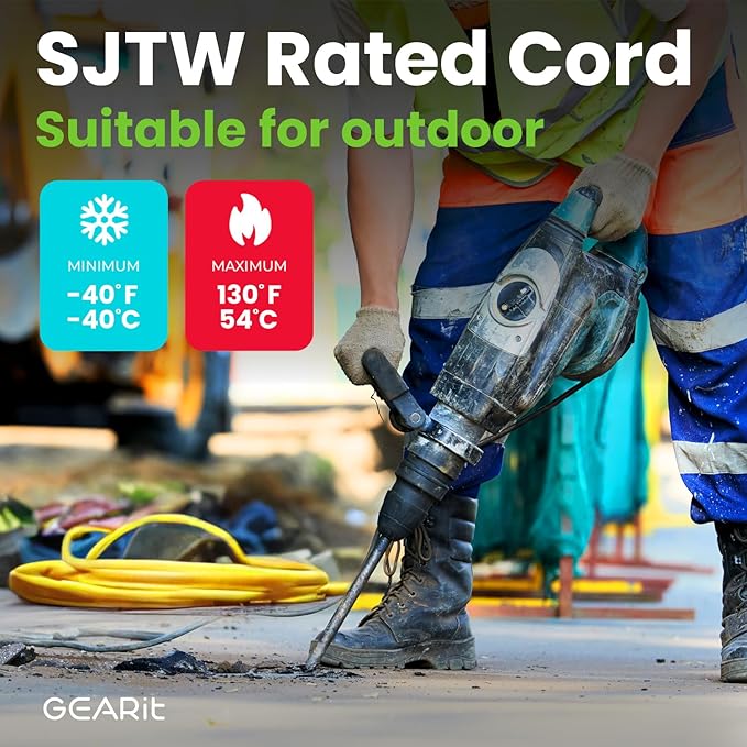 GEARit Outdoor 10 AWG Gauge 3 Prong Plug 100 Foot Extension Cord, Power Cord - Image 4