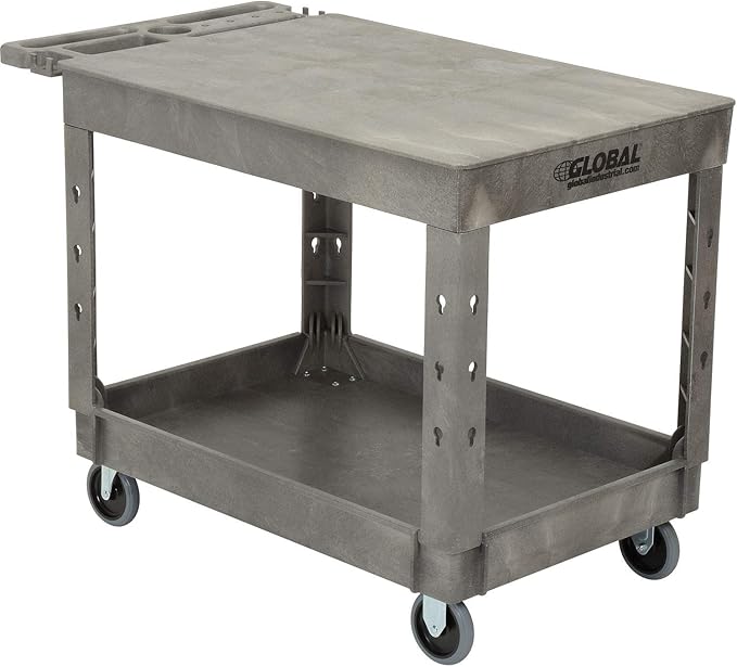Global Industrial Plastic 2 Flat Shelf Service & Utility Cart by GlobalIndustrial