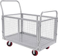 Platform Truck Cart with Cage, 440.92Lbs Capacity Grocery Dolly Heavy Duty Cart by Unknown