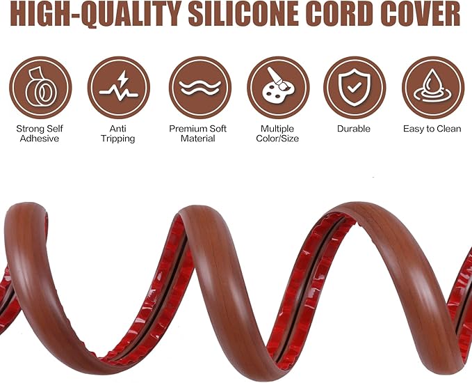Floor Cord Cover Cavity 0.8"x0.37" Self Adhesive Cord Hider, 10FT Low Profile - Image 3