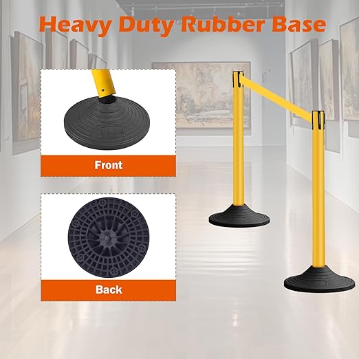 6 Pack Yellow Crowd Control Stanchions - Image 4