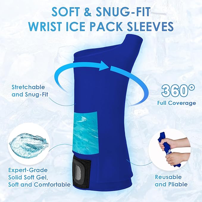 ComfiTECH Wrist Ice Pack Wrap 2 Pack, Flexible Hand Ice Pack - Image 6