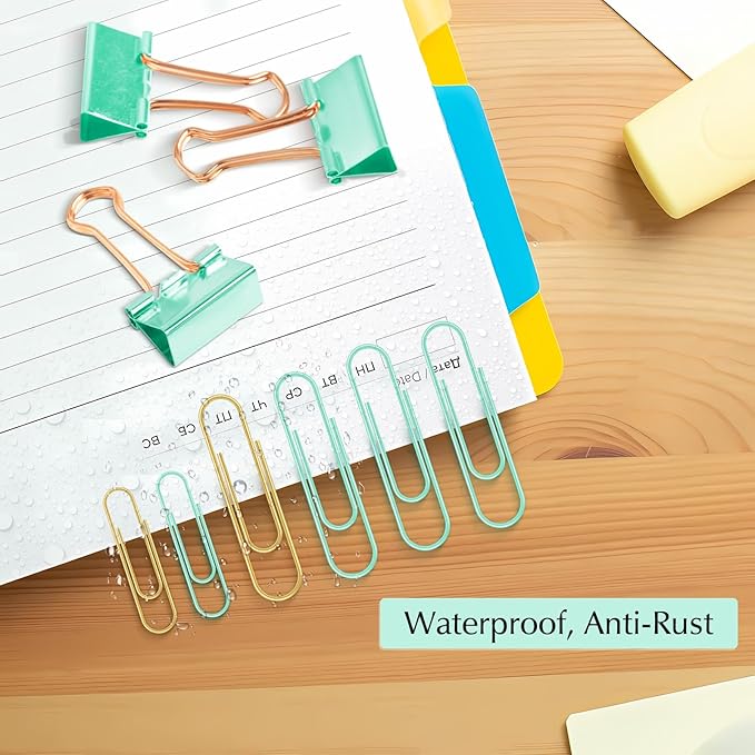 Cute Paper Clips Binder Clips Combo Set, 165 Psc, Cute Office Supplies Set - Image 4