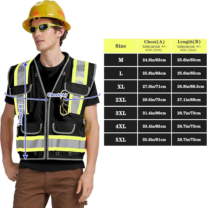 AYKRM Heavy Woven cotton High Vis Reflective work construction safety vest - Image 5