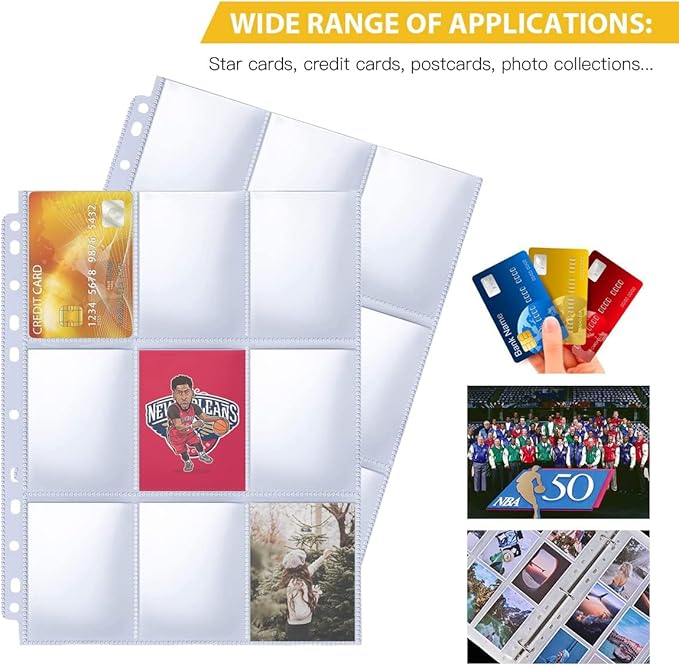 9 Pocket Page Protector, 400 Pack Trading Card Sleeve, Holds 7200 - Image 3