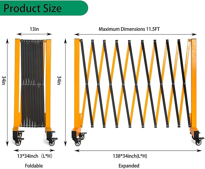 11.5FT Expandable Barricade Gate, Expandable Metal Barricade Gate Alloy Fence - Image 2