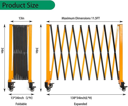 11.5FT Expandable Barricade Gate, Expandable Metal Barricade Gate Alloy Fence - Image 2